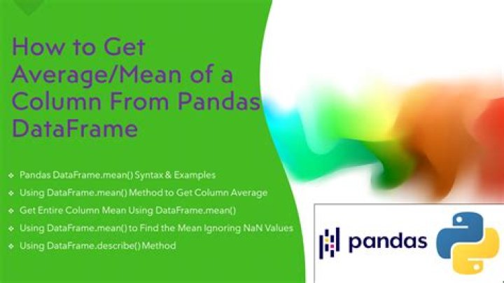 pandas get column average/mean