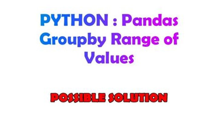 Pandas Groupby Range of Values