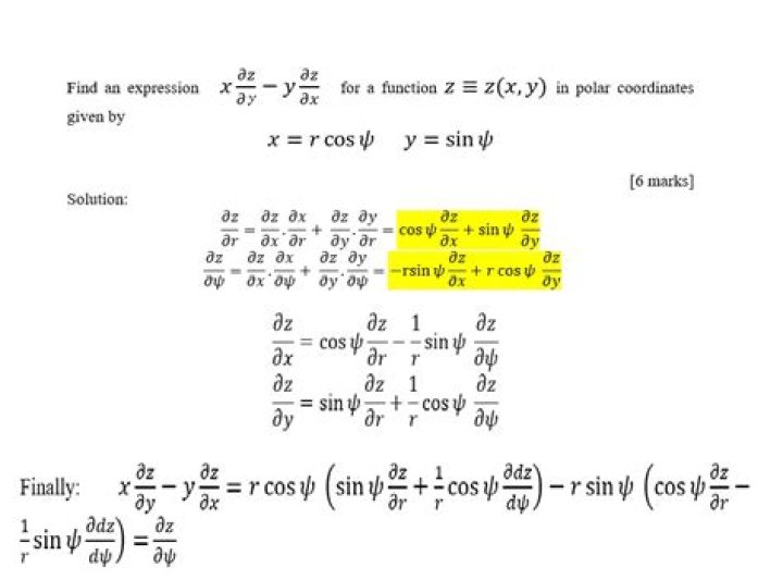 Partial Derivatives: Changing to Polar Coordinates