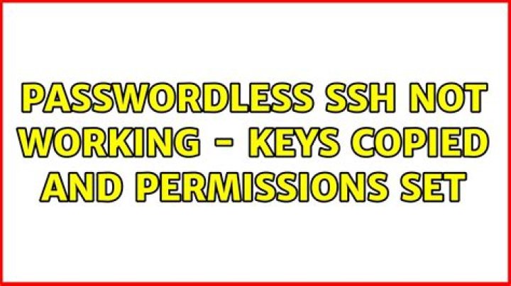 passwordless ssh not working