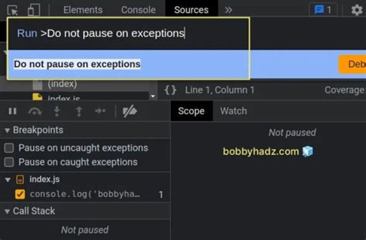 Paused in debugger in chrome?
