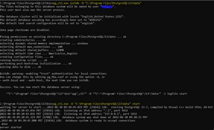 pg_ctl: directory 