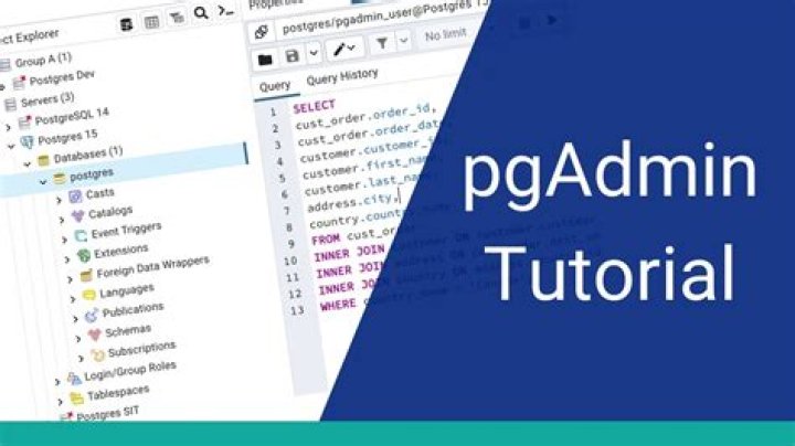 PGAdmin 4.16 showing DB version 10.10
