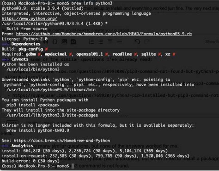 pip3: command not found