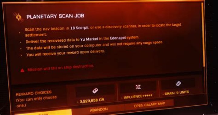 Planetary Scan Job does not show the target
