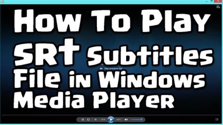 Play *.srt subtitles in Windows Media Player?
