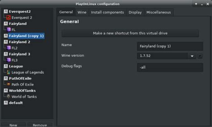 PlayOnLinux - Configuration