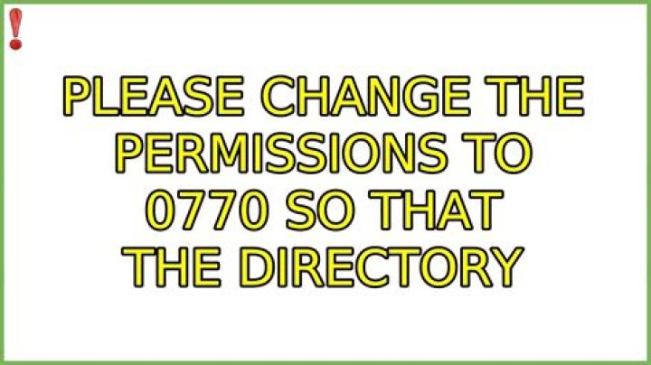 Please change the permissions to 0770 so that the directory