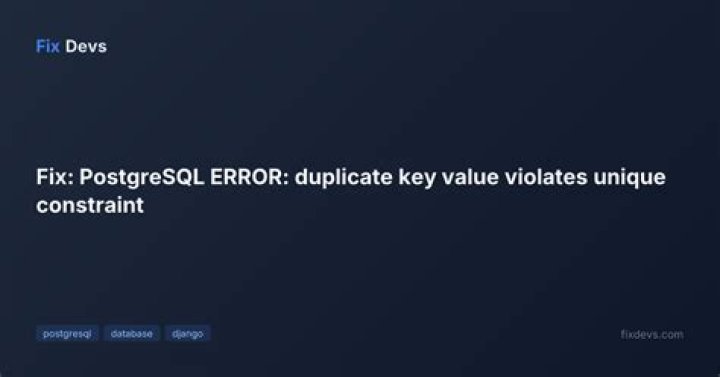 postgresql duplicate key violates unique constraint
