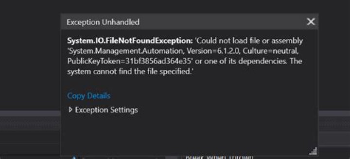 PowerShell runtime exception - 