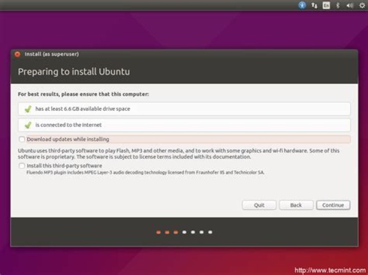 Preparing to install Ubuntu