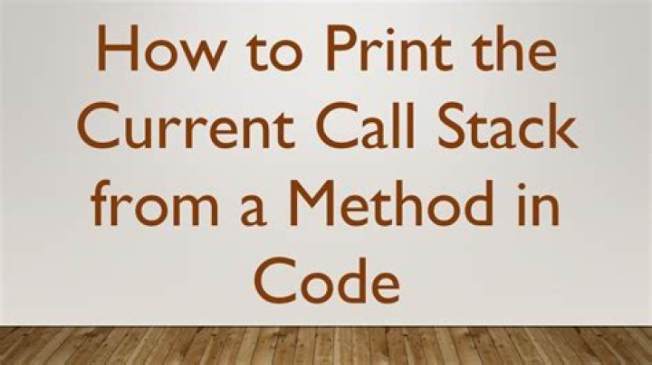 Print current call stack from a method in code