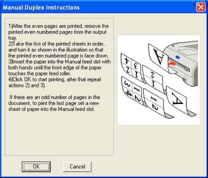 Printing With Manual Duplex