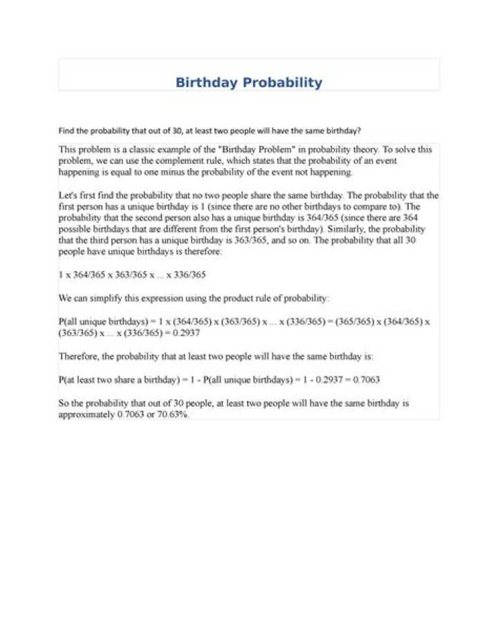 Probability question (Birthday problem)