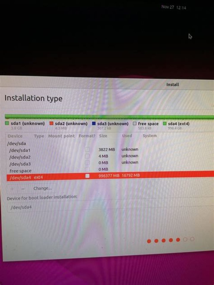 Problem in installing Ubuntu on Q584