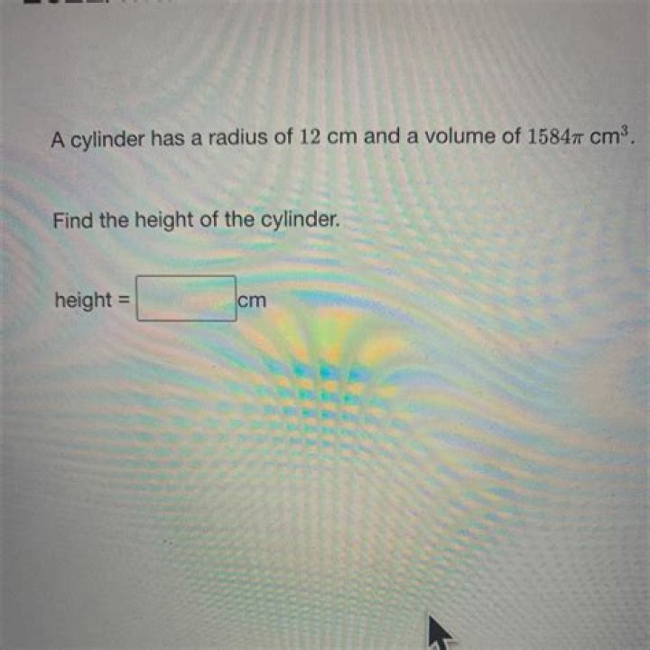 Problem with determining cylinder height