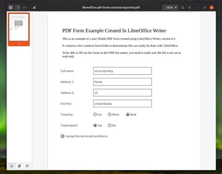 Problems with fillable PDF in LibreOffice Writer?