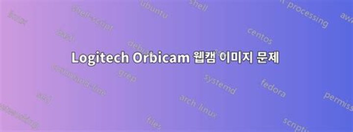 Problems with Logitech Orbicam webcam image