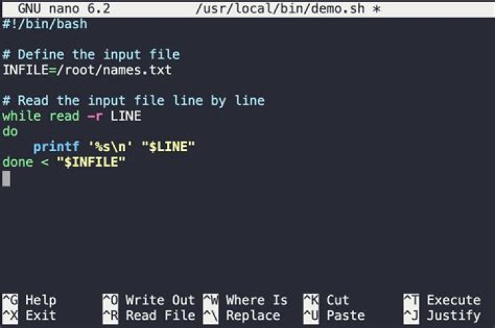 Process each line of a file in bash