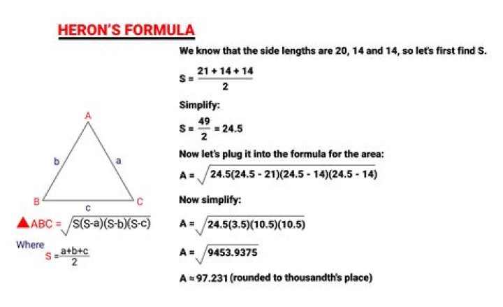 Proof of Heron's Formula for the area of a triangle