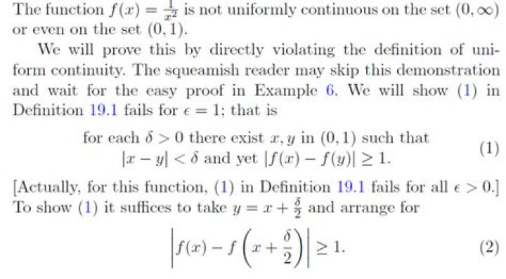 Proof of uniform continuity of $\frac{1}{x}$
