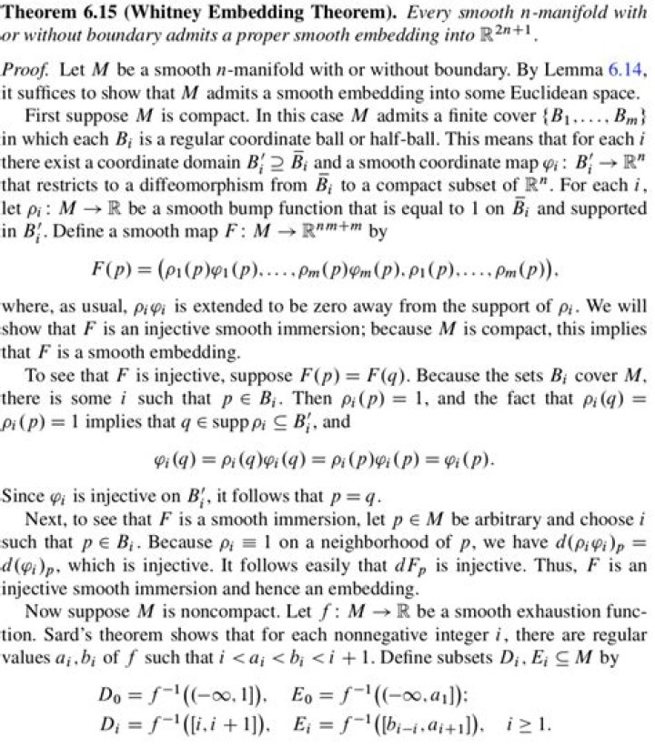 Proof of whitney's embedding theorem?