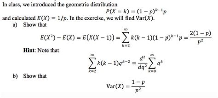 Proof variance of Geometric Distribution