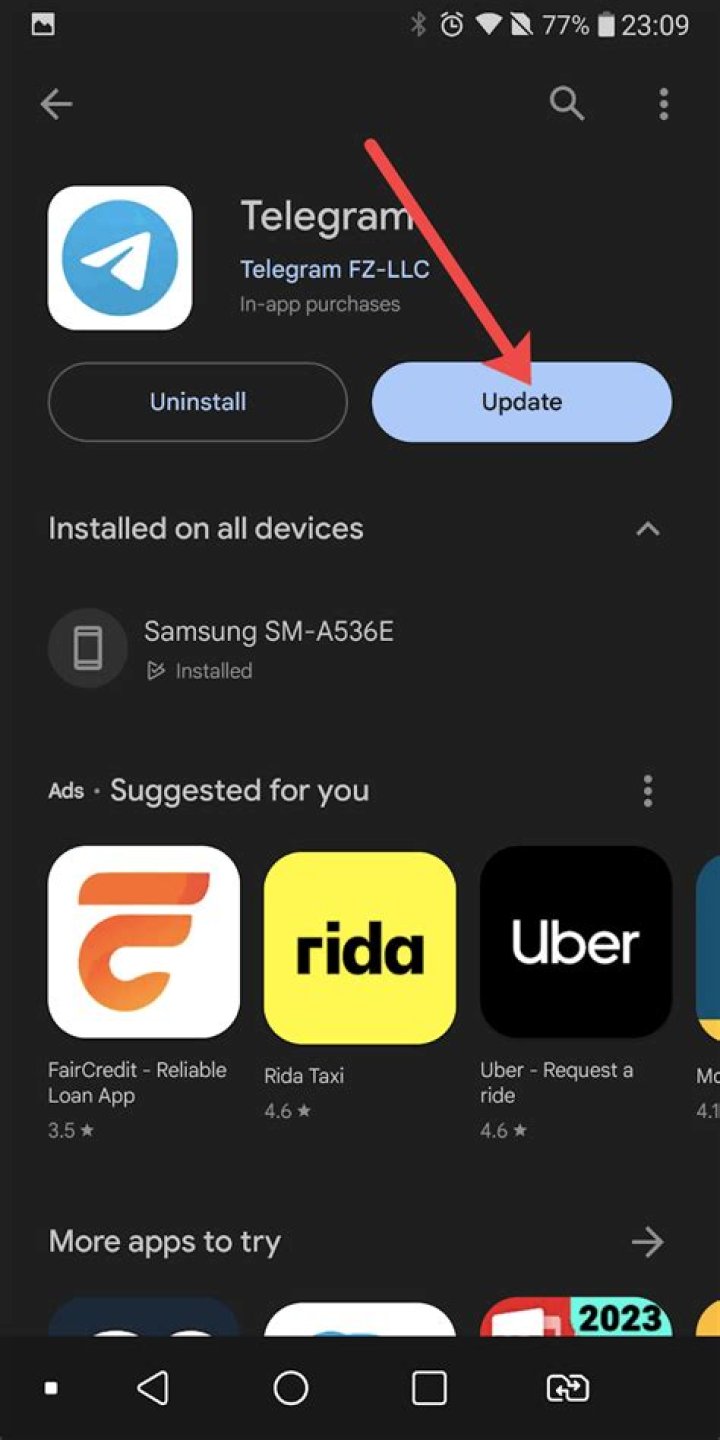 Properly update Telegram