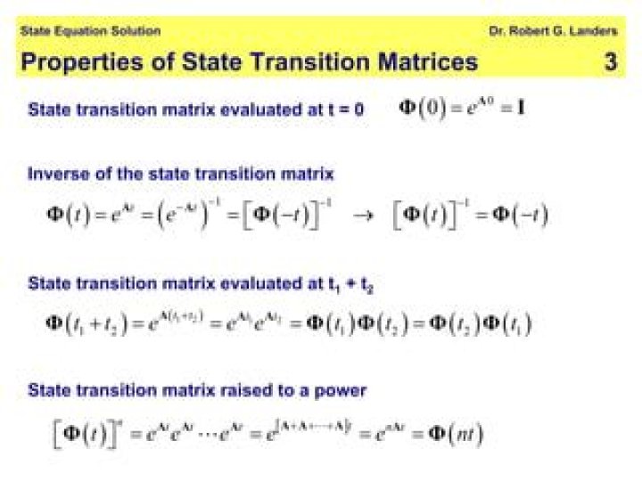 properties of the state transition matrix