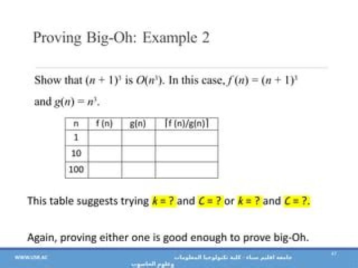 Prove Big-Oh using Induction