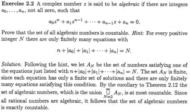Prove that the set of all algebraic numbers is countable