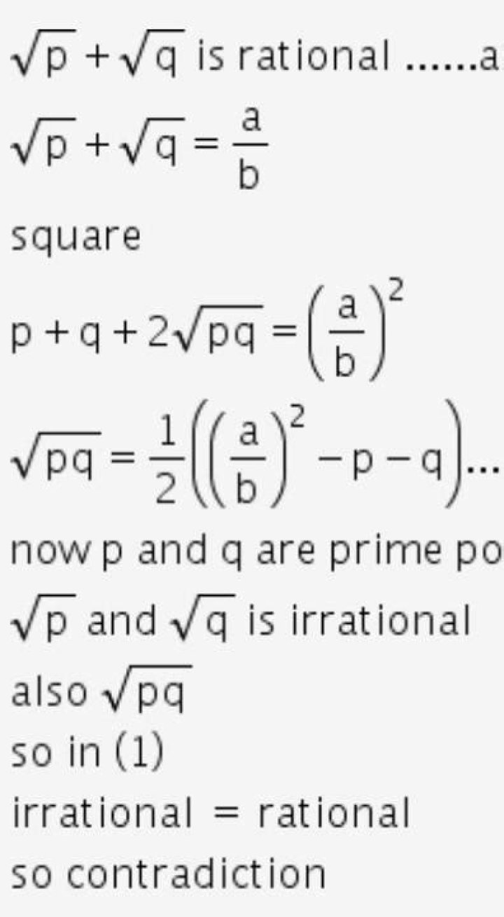Prove that the square root of pq when p and q are distinct primes is irrational