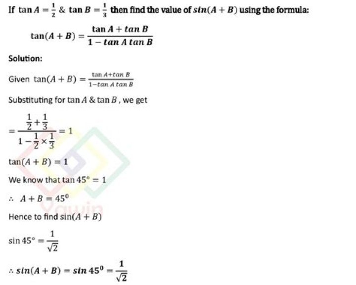 prove without a calculator that if $\tan (p) = 1$ and $\tan(q) = 2$ then