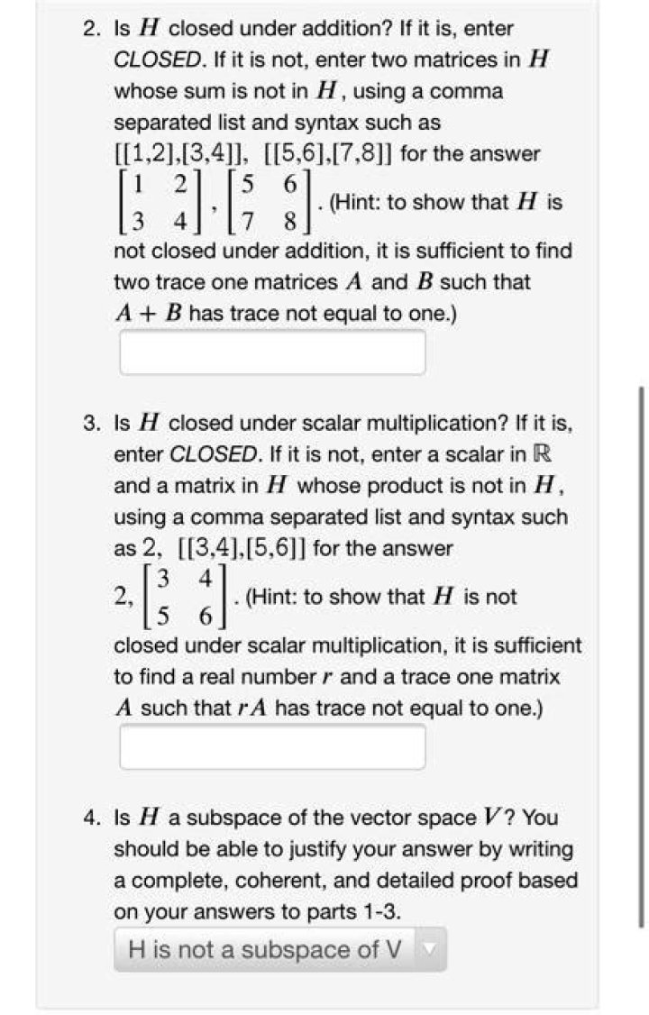 Proving that a $2\times 2$ matrix set is closed under addition