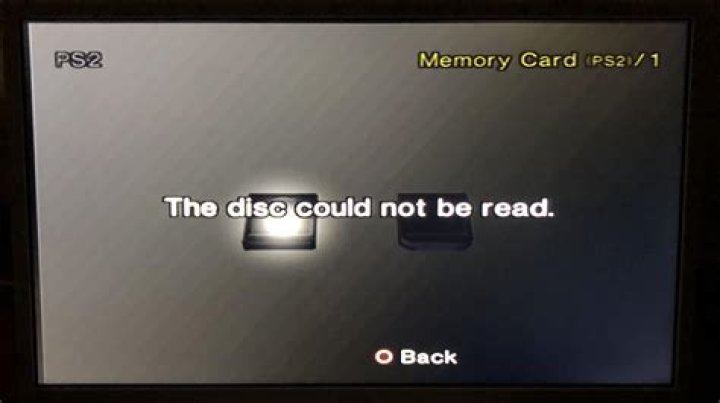 PS2 disc barely spinning read error