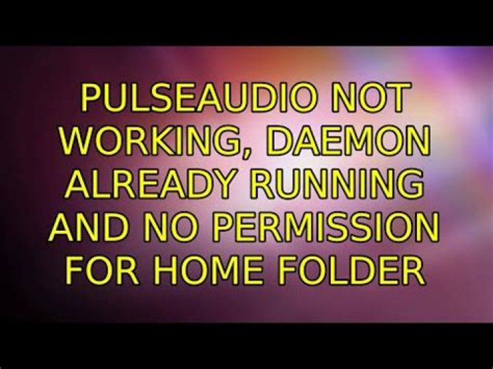 pulseaudio not working