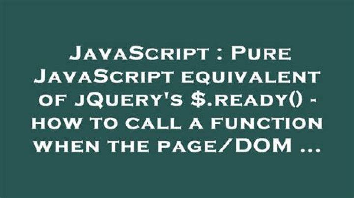 Pure JavaScript equivalent of jQuery's $.ready() - how to call a function when the page/DOM is ready for it [duplicate]