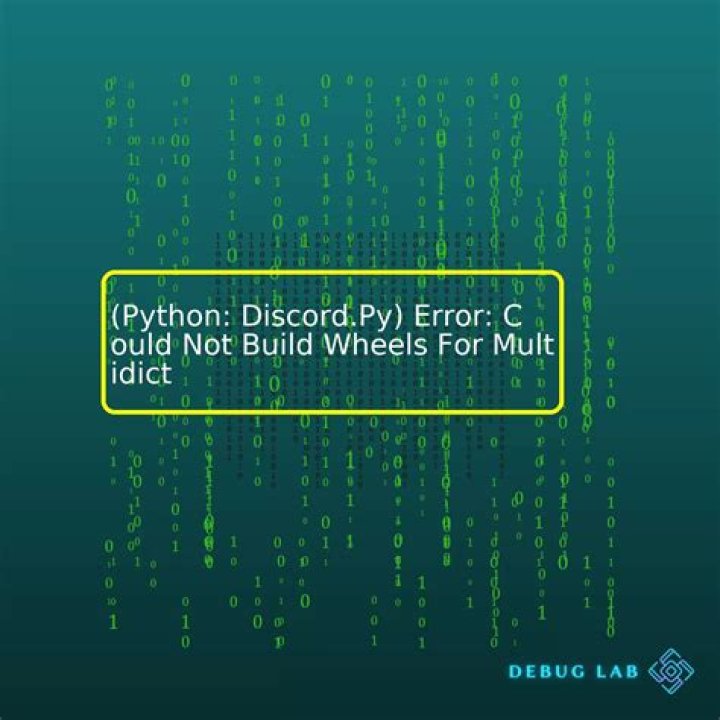 (Python: discord.py) ERROR: Could not build wheels for multidict, yarl which use PEP 517 and cannot be installed directly