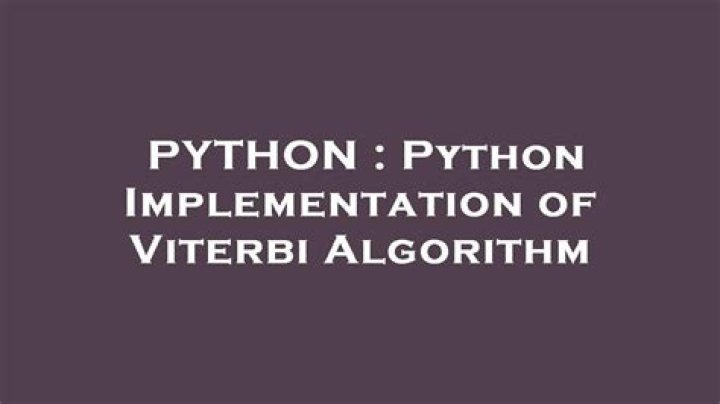 Python Implementation of Viterbi Algorithm