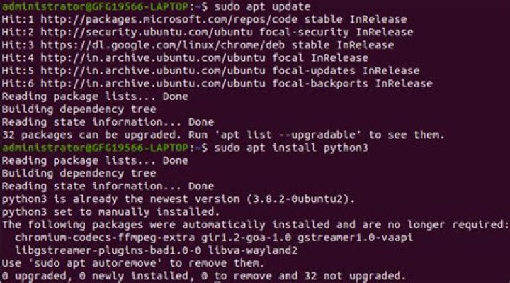 python installed in ubuntu but python command not found