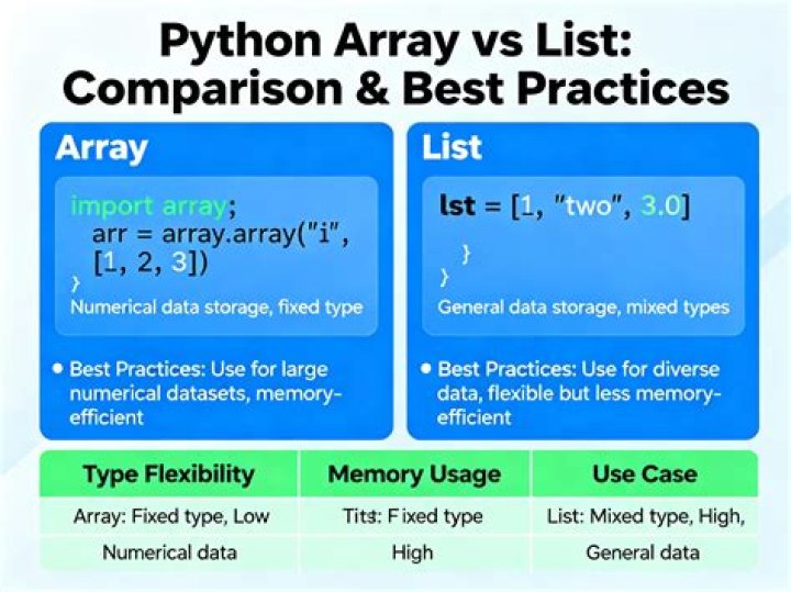 Python List vs. Array - when to use?