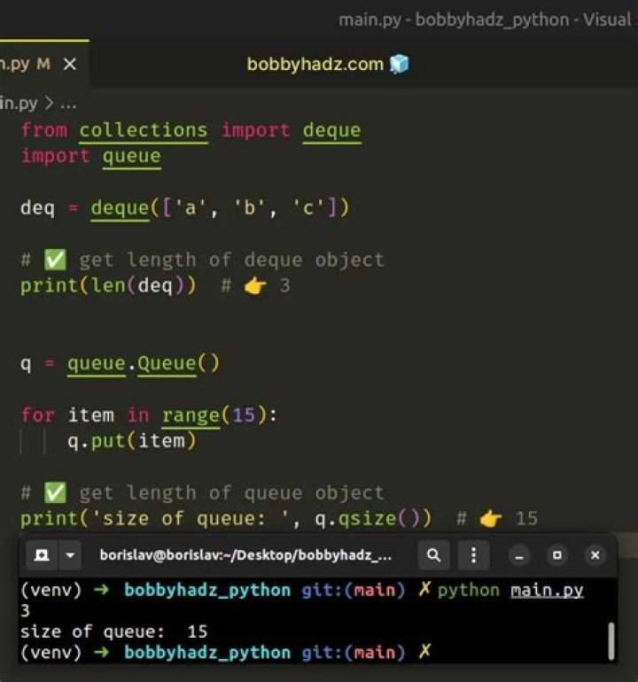 python queue get size, use qsize() or len()?