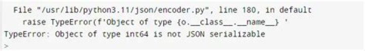 Python - TypeError: Object of type 'int64' is not JSON serializable
