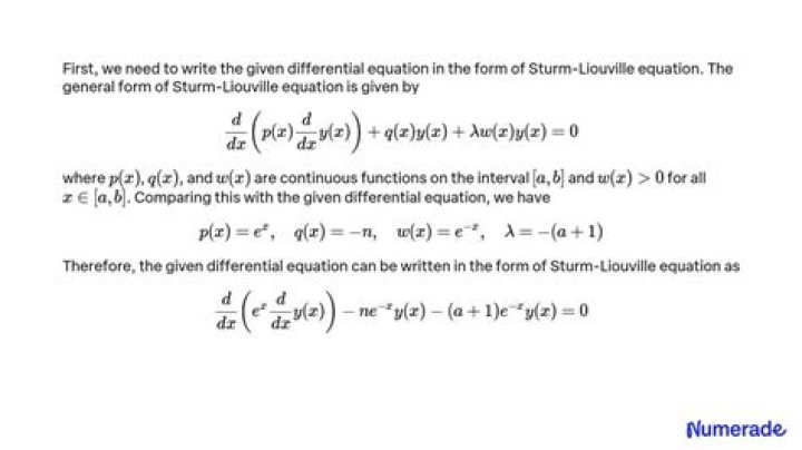 Query on converting a differential equation to Sturm-Liouville Form