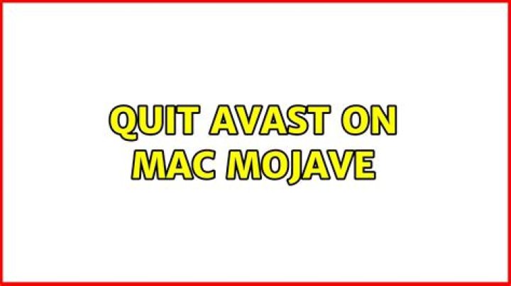 Quit Avast on Mac Mojave