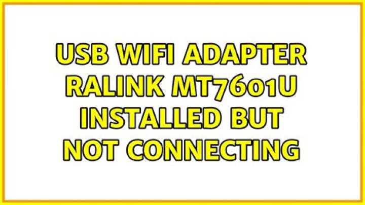 Ralink MT7601U (148f:7601) Wi-Fi adapter installation
