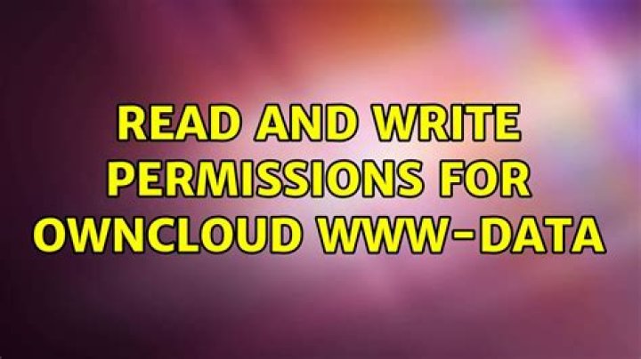 Read and write permissions for Owncloud www-data