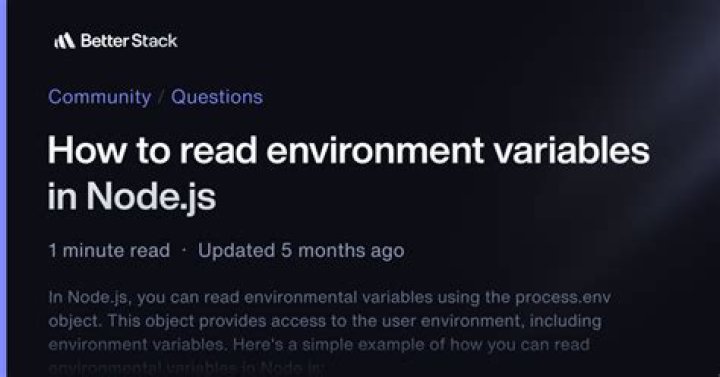 Read environment variables in Node.js
