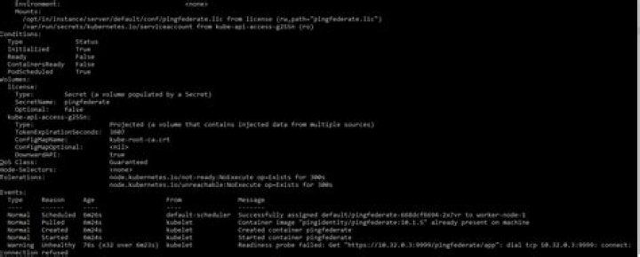 Readiness probe failed & connection refused inside kubernetes