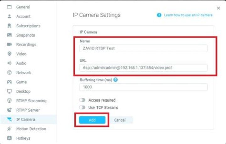 Recording IP camera RTSP stream to a .mp4 file